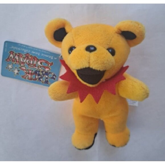 Jack Straw Bear Grateful Dead Beanie Plush Doll Hippie Music Concert Yellow NWT - Picture 2 of 4